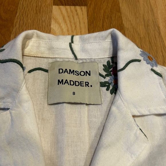Damson Madder Oversized Short-Sleeve Organic Cotton Tablecloth Shirt size 8 - Picture 5 of 7
